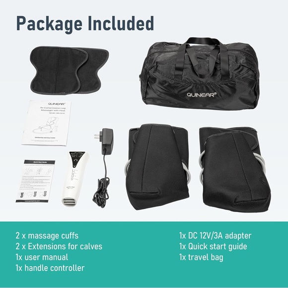 QUINEAR Air Compression Leg Massager With Heat For Leg Circulation & Swelling - Picture 7 of 14